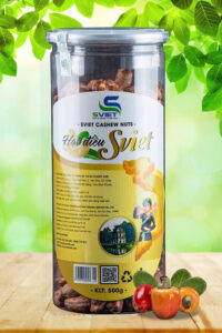 Hạt điều rang muối còn vỏ lụa Sviet - hộp 500gr, hạt điều Bình Phước