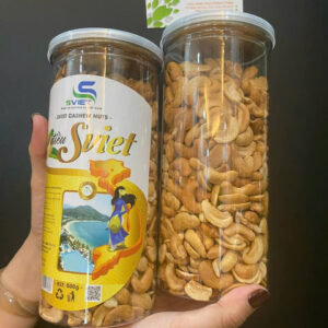 Hạt điều rang muối nhân trắng vỡ đôi Sviet - hộp 500gr, hạt điều Bình Phước