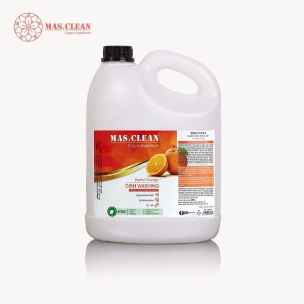 Nước rửa chén hữu cơ Mas.Clean hương cam 3.8L