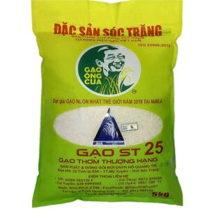 Gạo ST25 Chính Hãng ông Cua, đặc sản Sóc Trăng, túi 5kg