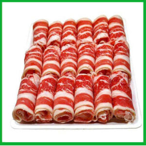 Ba chỉ bò Mỹ, cắt lát cuộn (khay 500gr)