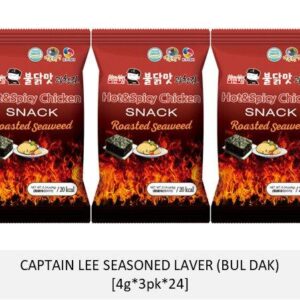 Rong Biển Ăn Liền Captain Lee Vị Gà Hàn Quốc Buldak - Lốc 12g (3 gói x 4g)
