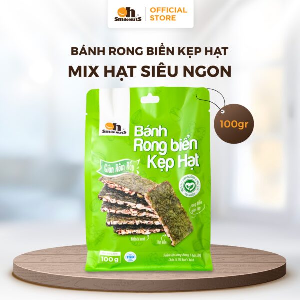 Bánh Rong Biển Kẹp Hạt Dinh Dưỡng Oh Smile Nuts - Túi 100g