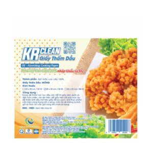 Giấy thấm dầu KRCLEAN 25x25 (25 tờ) - Giấy thấm hút dầu mỡ, đồ chiên rán, loại bỏ dầu thừa