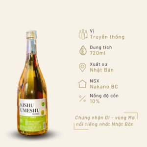 Rượu mơ Nhật Bản Nakano Kishu vị truyền thống 720ml 10%