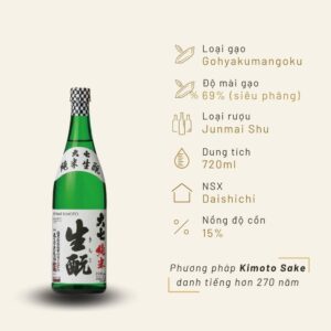 Rượu Sake Daishichi Junmai Kimoto 69 Junmai Shu 720ml 15%