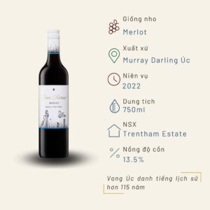 ượu vang đỏ Úc River Retreat Merlot 13.5% Murray Darling 2022