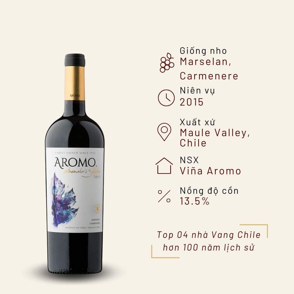 Rượu vang đỏ Chile Winemakers Selection Marselan & Carmenere 13.5% Maule Valley 2015