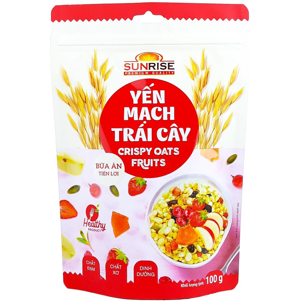 Yến Mạch Trái Cây Nguyên Chất Sấy Giòn Sunrise 100g